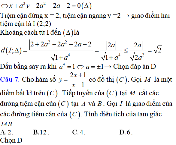 Tiệm cận của đồ thị hàm số: kỹ năng làm bài, kỹ năng sử dụng máy tính