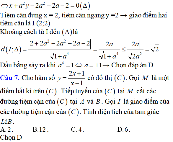 Tiệm cận của đồ thị hàm số: kỹ năng làm bài, kỹ năng sử dụng máy tính - Toán lớp 12