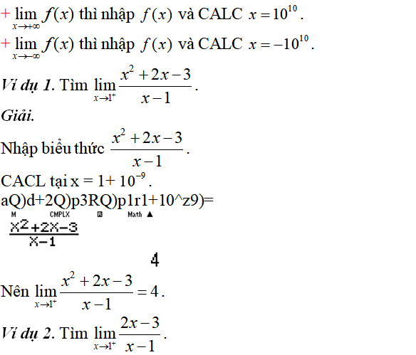 Tiệm cận của đồ thị hàm số: kỹ năng làm bài, kỹ năng sử dụng máy tính - Toán lớp 12