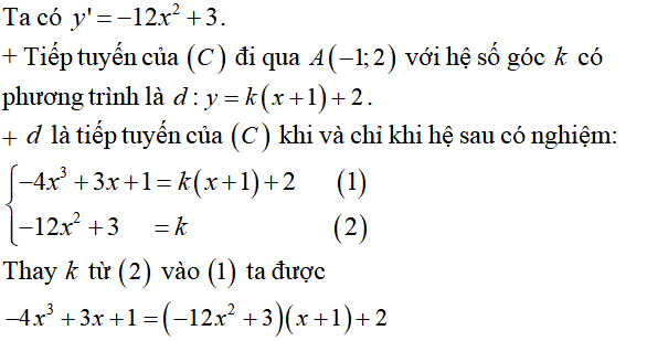 Tiếp tuyến của đồ thị hàm số: lý thuyết, các dạng bài - Toán lớp 12