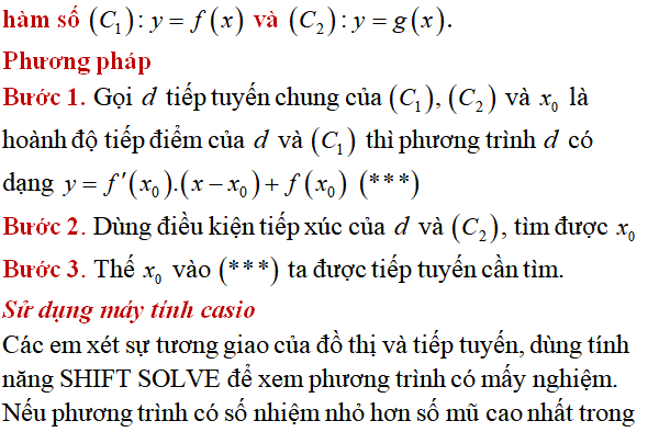 Tiếp tuyến của đồ thị hàm số: lý thuyết, các dạng bài - Toán lớp 12