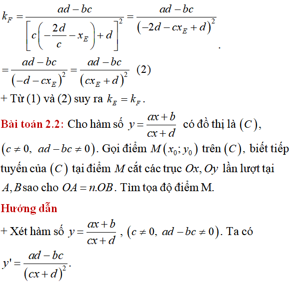 Tiếp tuyến của đồ thị hàm số: lý thuyết, các dạng bài - Toán lớp 12