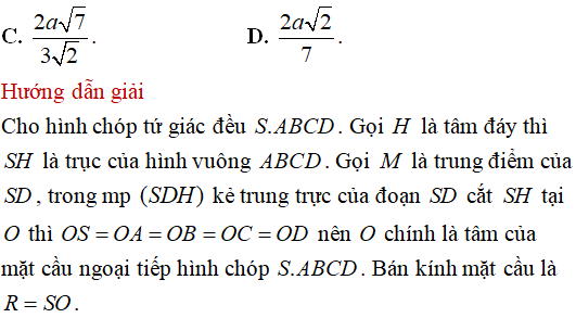 Tìm tâm bán kính mặt cầu ngoại tiếp hình chóp có các cạnh bên bằng nhau - Toán lớp 12