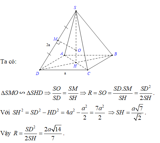 Tìm tâm bán kính mặt cầu ngoại tiếp hình chóp có các cạnh bên bằng nhau - Toán lớp 12
