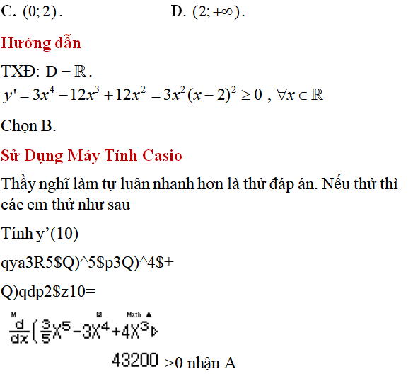 Tính đơn điệu của hàm số - Toán lớp 12