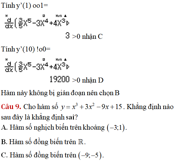 Tính đơn điệu của hàm số - Toán lớp 12