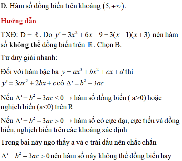 Tính đơn điệu của hàm số - Toán lớp 12