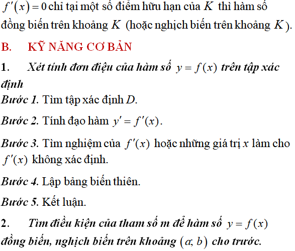 Tính đơn điệu của hàm số - Toán lớp 12