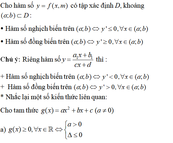 Tính đơn điệu của hàm số - Toán lớp 12