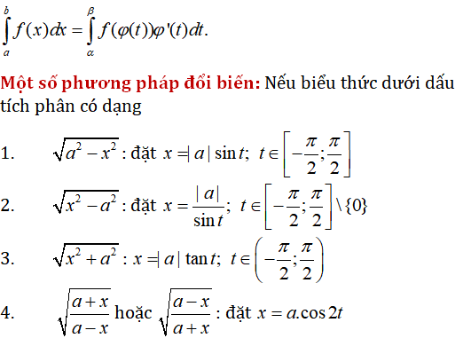 Tính tích phân bằng Phương pháp đổi biến số - Toán lớp 12