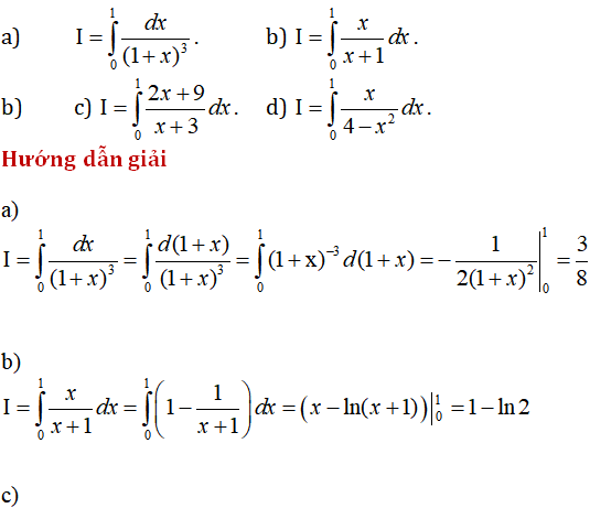 Tính tích phân theo công thức