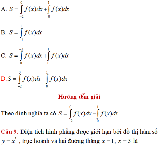 Ứng dụng của tích phân: Tính diện tích hình phẳng giới hạn bởi các đường (cơ bản) - Toán lớp 12