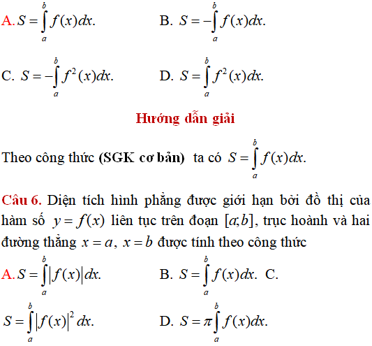 Ứng dụng của tích phân: Tính diện tích hình phẳng giới hạn bởi các đường (cơ bản) - Toán lớp 12