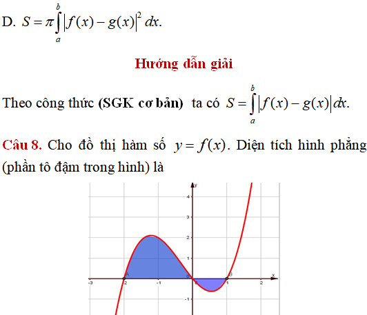 Ứng dụng của tích phân: Tính diện tích hình phẳng giới hạn bởi các đường (cơ bản) - Toán lớp 12