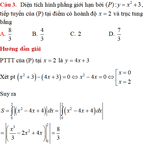 Ứng dụng của tích phân: Tính diện tích hình phẳng giới hạn bởi các đường (nâng cao) - Toán lớp 12