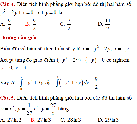 Ứng dụng của tích phân: Tính diện tích hình phẳng giới hạn bởi các đường (nâng cao) - Toán lớp 12