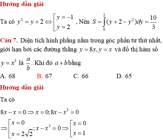 Ứng dụng của tích phân: Tính diện tích hình phẳng giới hạn bởi các đường (nâng cao) - Toán lớp 12