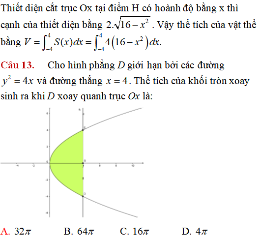 Ứng dụng của tích phân: Tính thể tích vật tròn xoay giới hạn bởi các đường (cơ bản) - Toán lớp 12