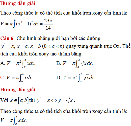 Ứng dụng của tích phân: Tính thể tích vật tròn xoay giới hạn bởi các đường (cơ bản) - Toán lớp 12