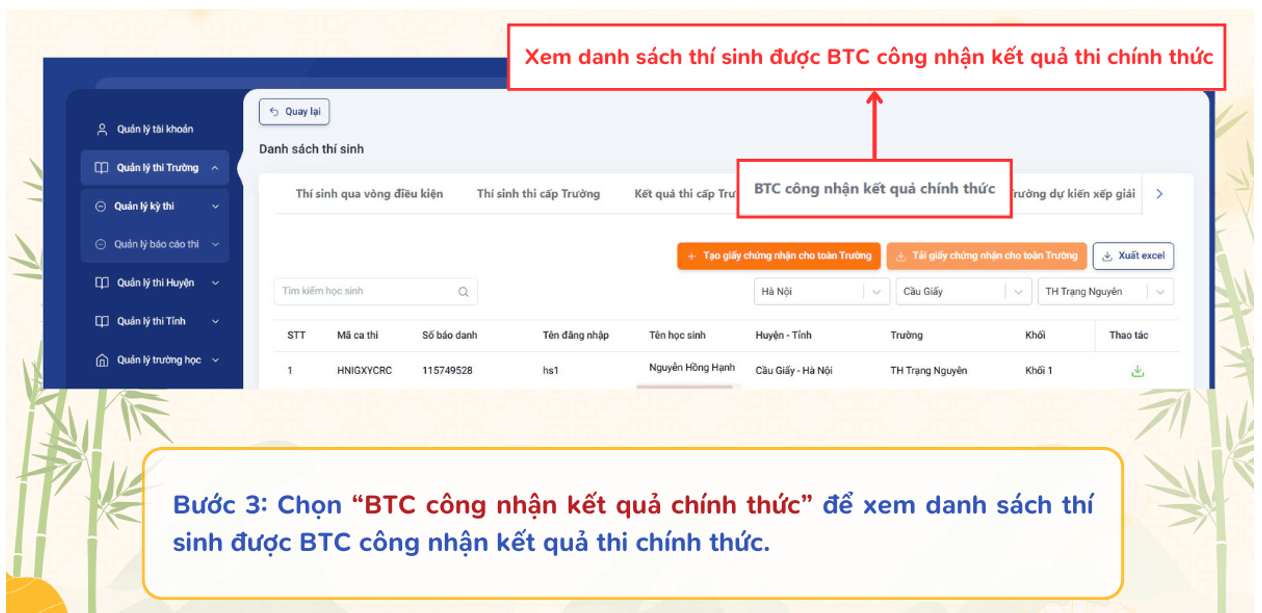 Cách xếp giải Trạng Nguyên Tiếng Việt cấp trường 2025-2026