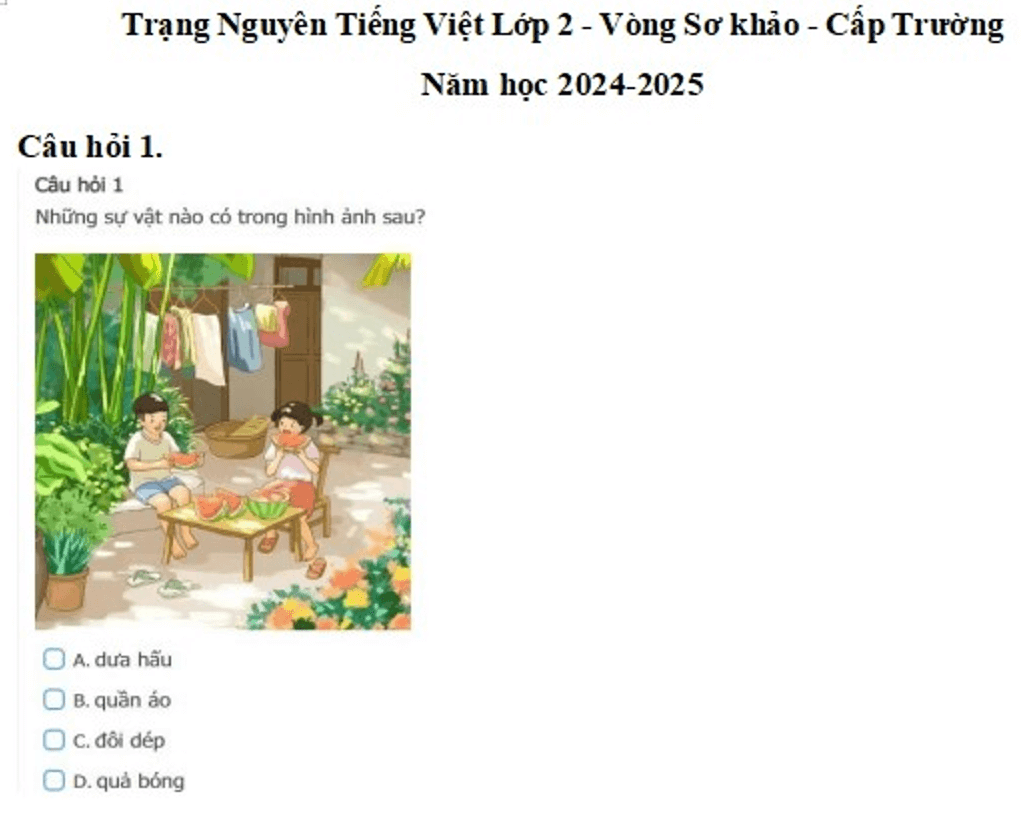 >Tổng hợp đề ôn tập, đề thi Trạng nguyên Tiếng Việt lớp 2 năm 2025-2026 (có đáp án)