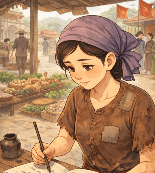 Ý nghĩa Ai về chợ huyện Thanh Vân, Hỏi thăm cô Tú đánh vần được chưa? (chi tiết nhất) (ảnh 1)