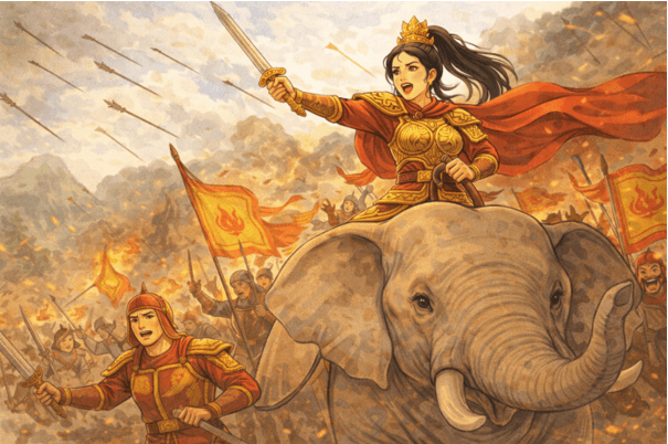 Ý nghĩa Ai về Hậu Lộc Phú Điền, Nhớ đây Bà Triệu trận tiền xung phong (chi tiết nhất) (ảnh 1)