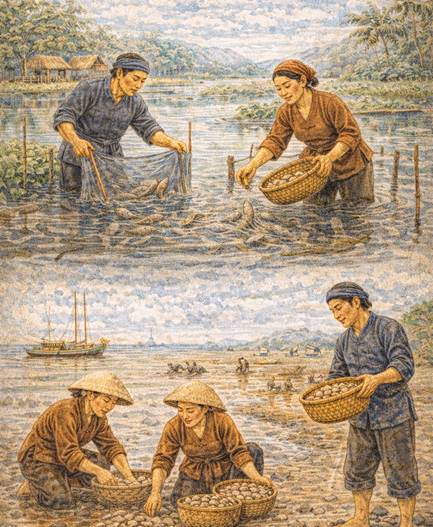 Ý nghĩa Bến Tre biển rộng sông dài, Ao trong nuôi cá, bãi ngoài thả nghêu (chi tiết nhất)