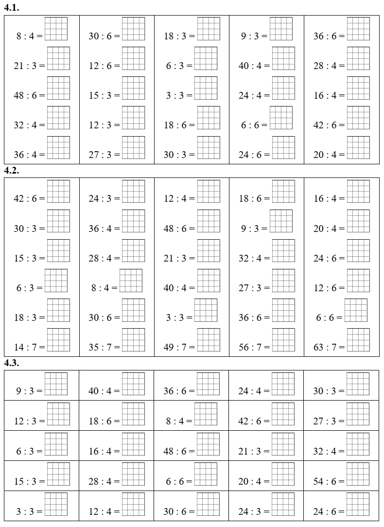 Bảng chia 3, bảng chia 4, bảng chia 6 lớp 3 (có lời giải)