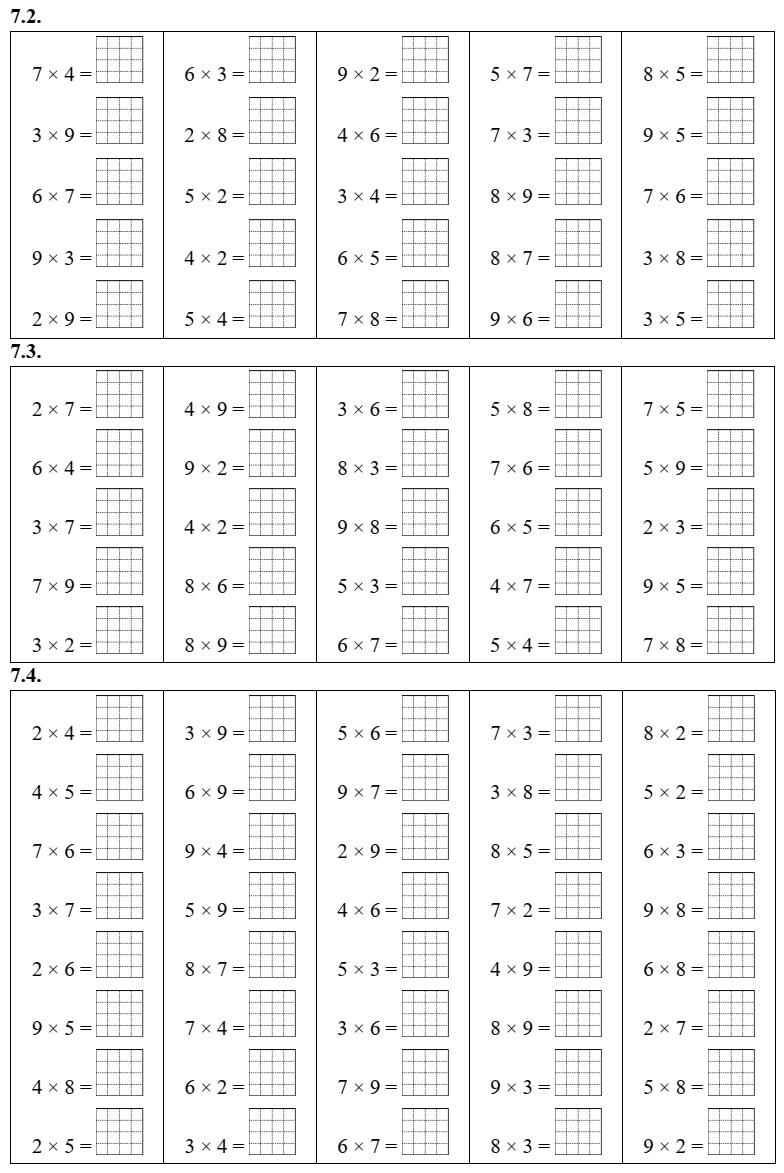 Bảng cửu chương - Bảng nhân lớp 3 (có lời giải)