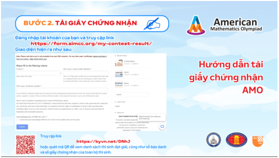 Hướng dẫn tải giấy chứng nhận AMO 2025 và xem lại bài làm