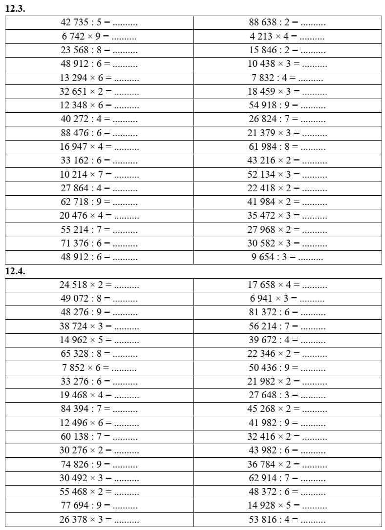 Phép nhân, phép chia trong phạm vi 100 000 lớp 3 (có lời giải)