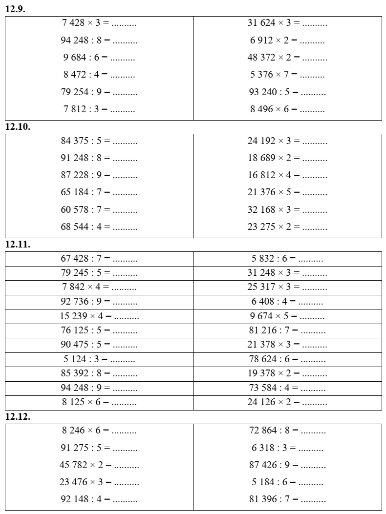 Phép nhân, phép chia trong phạm vi 100 000 lớp 3 (có lời giải)