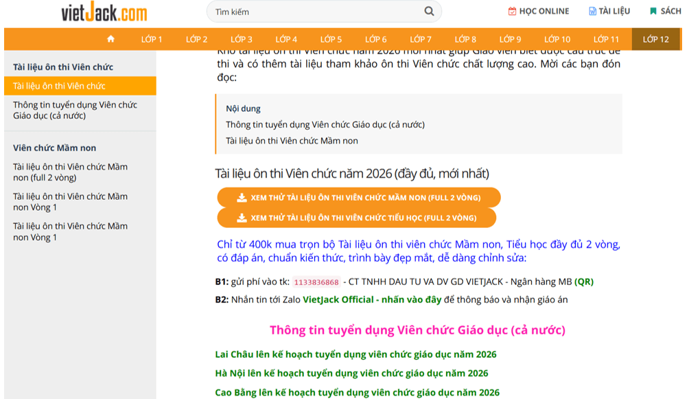 Bảng lương giáo viên, giảng viên 2026