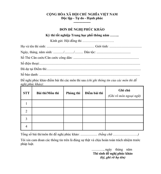 Hướng dẫn chi tiết quy trình phúc khảo bài thi tốt nghiệp THPT 2025