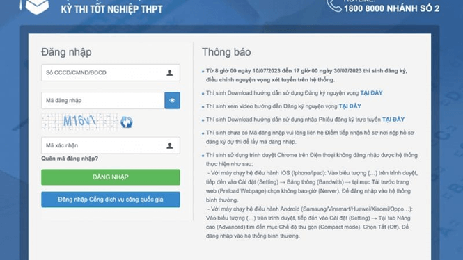 Hướng dẫn đăng kí nguyện vọng xét tuyển đại học