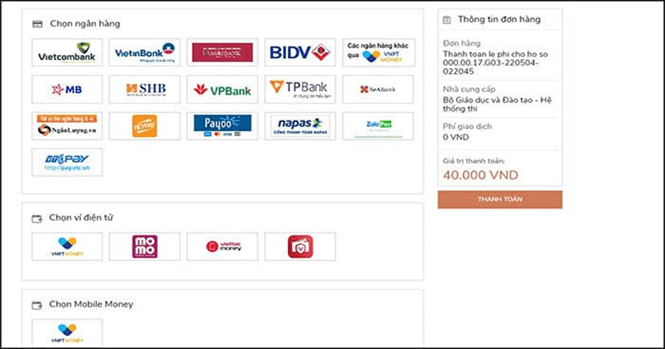 Một nguyện vọng bao nhiêu tiền? Nộp ở đâu? Khi nào?