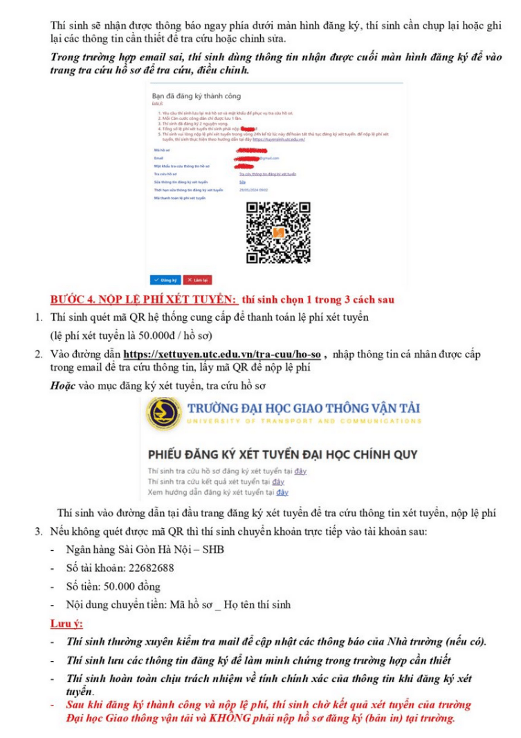 Trường Đại học Giao thông vận tải công bố hướng dẫn đăng ký xét tuyển năm 2026