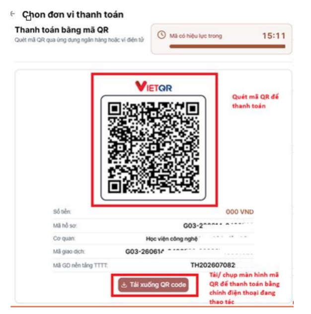 Quy trình thanh toán lệ phí đăng ký nguyện vọng xét tuyển đại học 2026