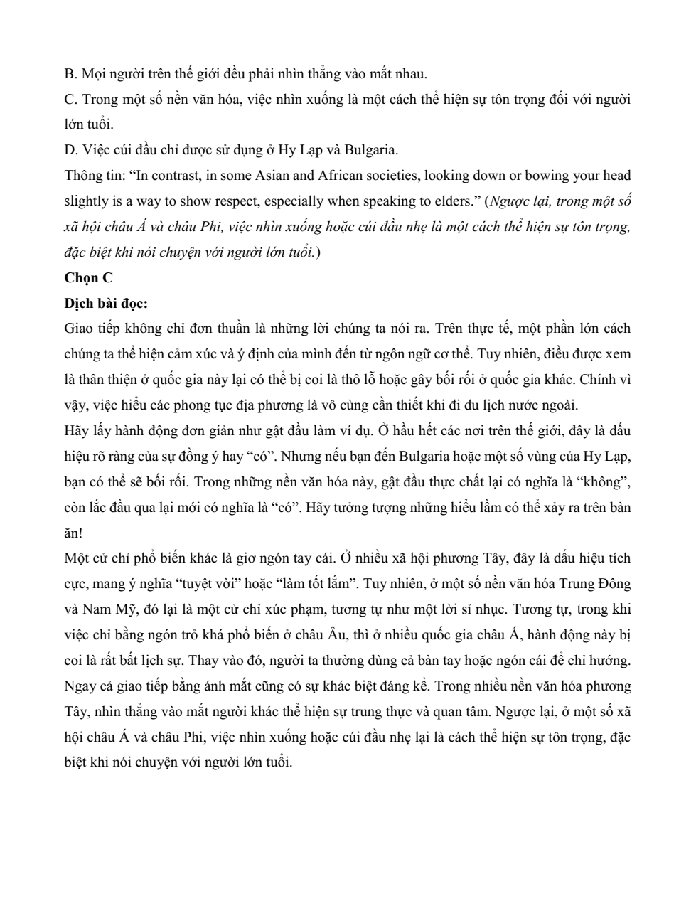 Đề kiểm tra Tiếng Anh 12 Friends Global Unit 3 (có lời giải)