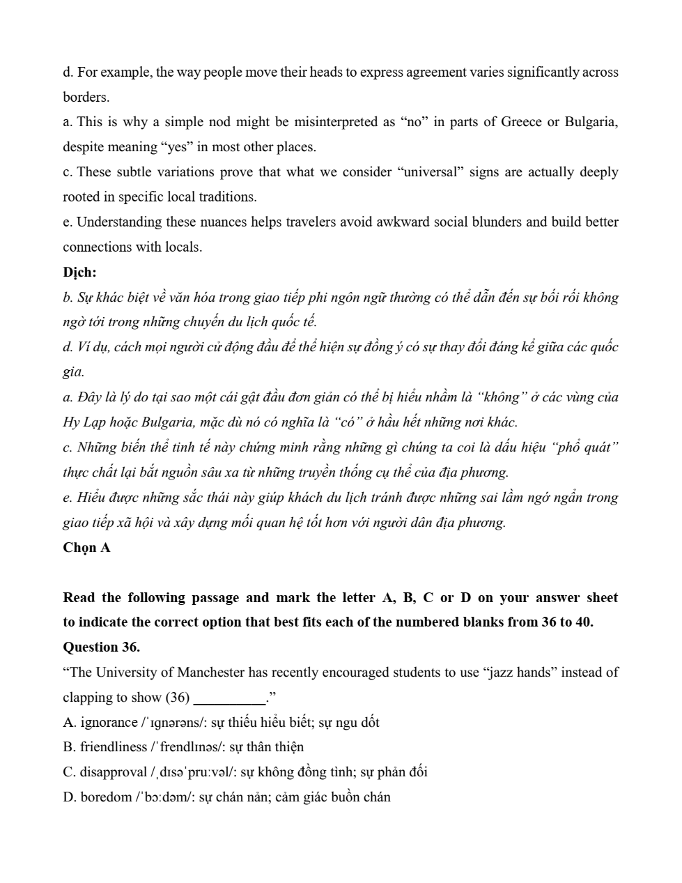 Đề kiểm tra Tiếng Anh 12 Friends Global Unit 3 (có lời giải)