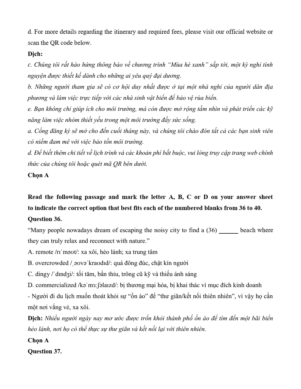 Đề kiểm tra Tiếng Anh 12 Friends Global Unit 4 (có lời giải)