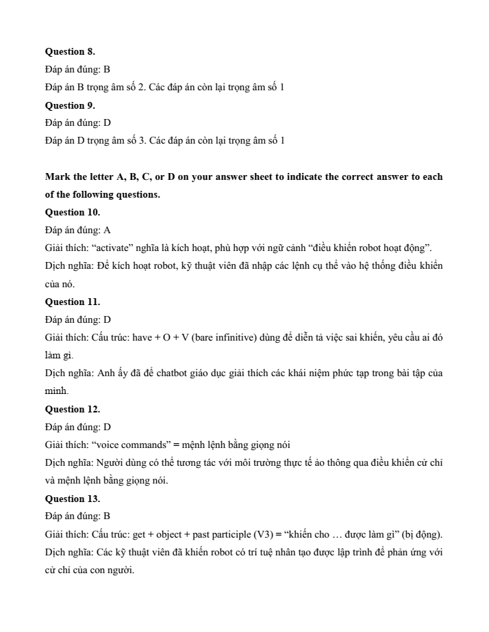 Đề kiểm tra Tiếng Anh 12 Smart World Unit 10 (có lời giải)