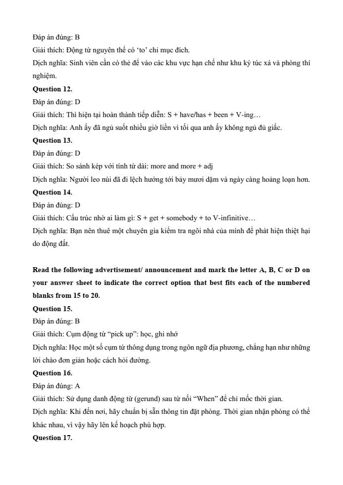 Đề kiểm tra Tiếng Anh 12 Smart World Unit 2 (có lời giải)