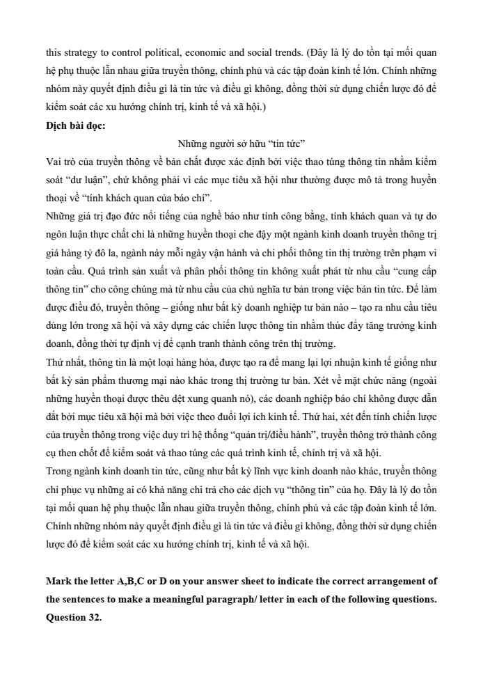 Đề kiểm tra Tiếng Anh 12 Smart World Unit 2 (có lời giải)