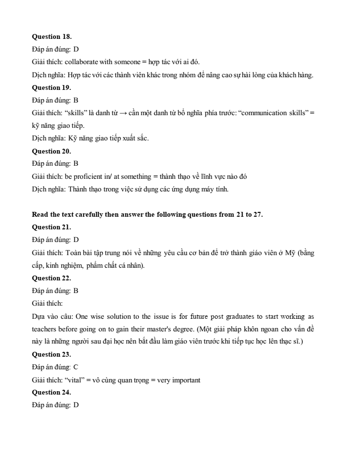 Đề kiểm tra Tiếng Anh 12 Smart World Unit 3 (có lời giải)