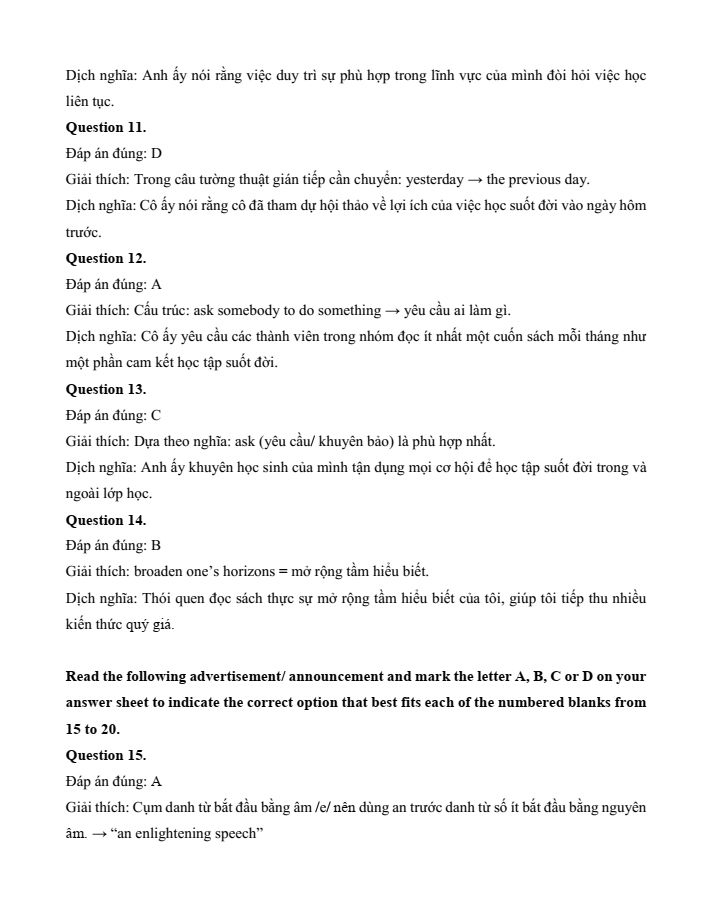 Đề kiểm tra Tiếng Anh 12 Smart World Unit 5 (có lời giải)