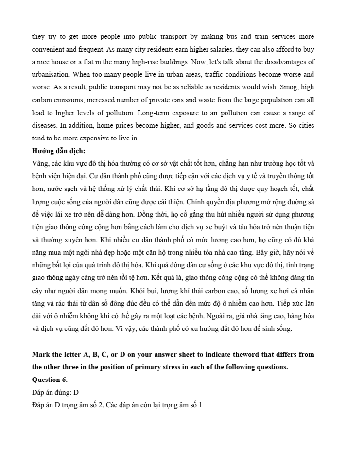 Đề kiểm tra Tiếng Anh 12 Smart World Unit 7 (có lời giải)