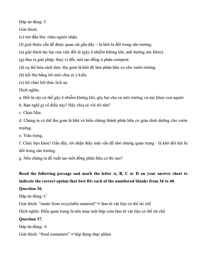 Đề kiểm tra Tiếng Anh 12 Smart World Unit 9 (có lời giải)