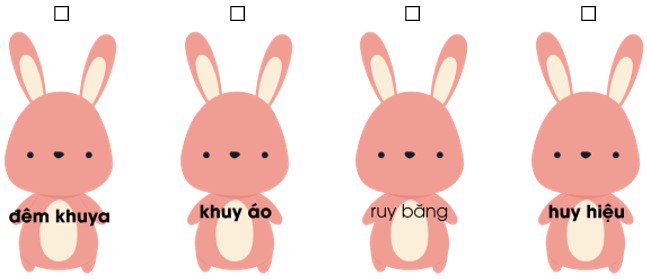 Trắc nghiệm Tiếng Việt lớp 1 Bài 115 (có đáp án): uy, uya | Cánh diều